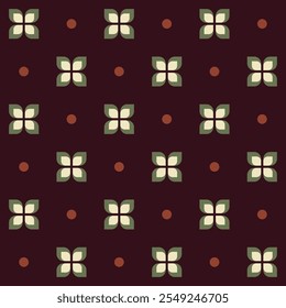Seamless ornament pattern design in dark brown colors vector