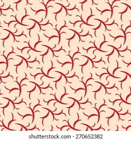 Seamless ornament pattern with red elements on yellow