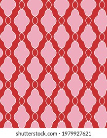 ilustración vectorial de patrón de ornamento sin soldadura sobre fondo rojo y rosa.puede utilizarse para textiles