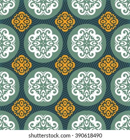 Seamless ornament pattern vector tile for multipurpose use in design