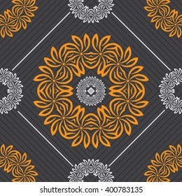 Seamless ornament pattern vector tile for multipurpose use in design