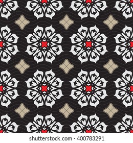 Seamless ornament pattern vector tile for multipurpose use in design