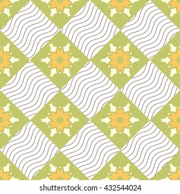 Seamless ornament pattern vector tile for multipurpose use in design