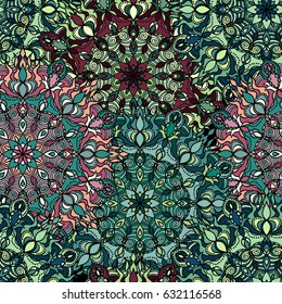 Seamless ornament pattern. Vintage decorative elements. Abstract pattern.