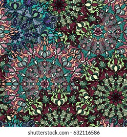 Seamless ornament pattern. Vintage decorative elements. Abstract pattern.
