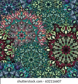Seamless ornament pattern. Vintage decorative elements. Abstract pattern.