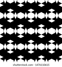 Seamless ornament. Polygons motif. Quadrangular, hexagonal shapes backdrop. Geometric background. Rhombuses, hexagons pattern. Geometrical wallpaper. Digital paper, textile print, abstract. Vector.