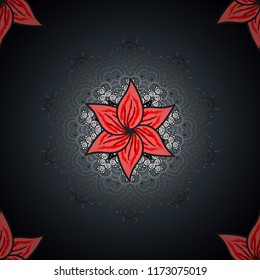 Seamless ornament print. Can be used for greeting business card background, coloring book, backdrop, textile. Border Indian floral Paisley patten. Ethnic Mandala towel. Vector Henna style.