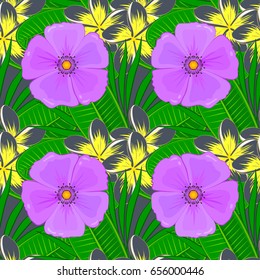 Seamless ornament print on a gray background. Ethnic towel, henna style. Vector Indian floral cosmos flowers pattern. Can be used for greeting business card background, backdrop, textile.