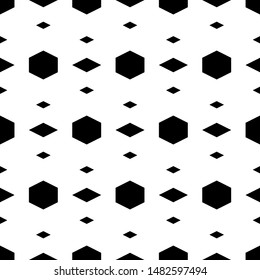 Seamless ornament. Rhombuses, hexagons pattern. Geometrical wallpaper. Quadrangular, hexagonal shapes backdrop. Geometric background. Polygons motif. Digital paper, textile print, abstract. Vector.