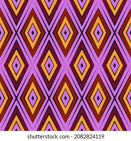 Ornamento sin mangas. Patrón de Rombuses. Fondo de diamantes. Papel tapiz de estilo africano. Motivo étnico. Fondo geométrico. Papel digital. Diseño web geométrico. Impresión textil mosaica. Trabajo de vectores
