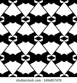 Seamless ornament. Rhombuses, trapeziums, figures pattern. Geometric background. Shapes backdrop. Digital paper, textile print, web design, abstract. Geometrical figures wallpaper. Vector artwork.