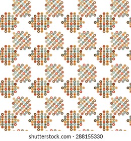 seamless ornament shapes with retro circles-vector illustration