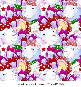 Seamless ornament with a sheep. EPS8