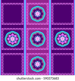 seamless ornament from square and circular elements