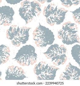 Seamless ornament variety of prints of leaves. Hornbeam blue eaves prints seamless pattern