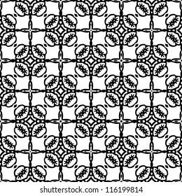 Seamless ornamental abstract retro pattern background black and white vector illustration