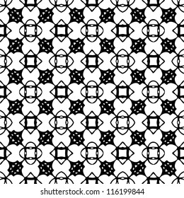 Seamless ornamental abstract retro pattern background black and white vector illustration