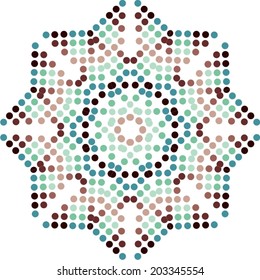 Seamless ornamental arabesque mandala (pixel art).  