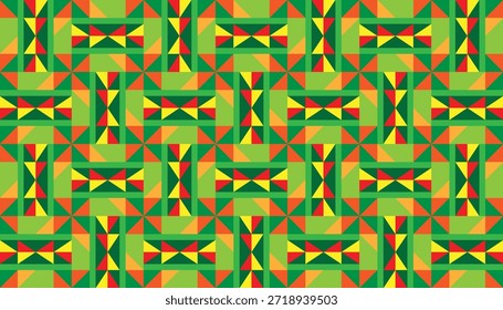 Fondo ornamental sin fisuras con formas geométricas simétricas. Patrón de azulejo geométrico decorativo con colores de contraste vibrantes