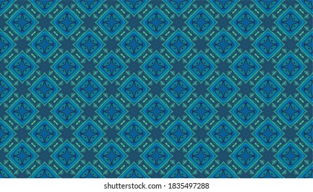 nahtlose Batik-Muster in Blau und Grün