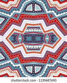 Seamless ornamental blue - red texture