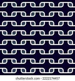 Fondo de borde ornamental sin inconvenientes, elegante en todo el diseño de la tela abstracta minimalista impresión estilo gráfico monocromo ornamental. Diseño textil de repetición casual, blanco, azul marino