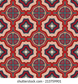 Seamless ornamental decorative vector mosaic pattern, vintage style