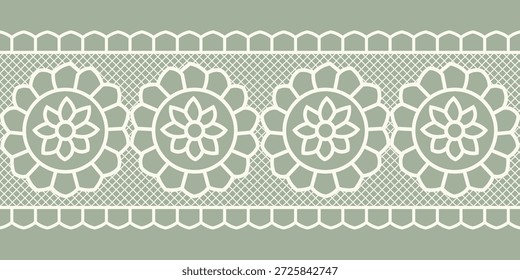 Padrão de borda floral ornamental sem costura