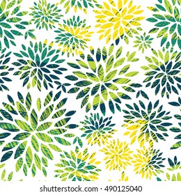 Seamless ornamental floral pattern. Decorative cute background with round flowers and hipster texture.