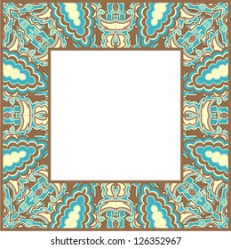 Seamless ornamental frame (vector illustration).