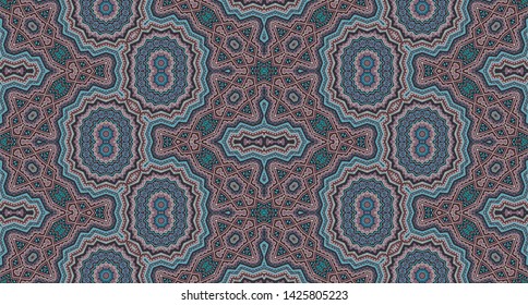 Seamless ornamental geometric vector texture,  oriental style, mosaic pattern