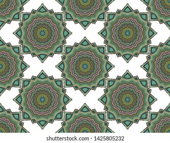 Seamless ornamental geometric vector texture,  oriental style, mosaic pattern