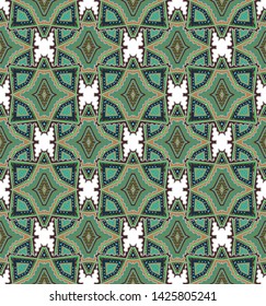 Seamless ornamental geometric vector texture,  oriental style, mosaic pattern