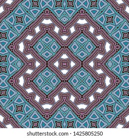 Seamless ornamental geometric vector texture,  oriental style, mosaic pattern