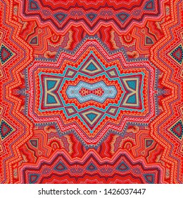 Seamless ornamental geometric vector texture,  oriental style, mosaic pattern