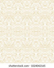Seamless ornamental golden pattern on white background