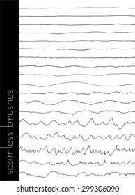 Seamless ornamental hand drawn patten brush. The effect of hand-drawn lines, natural irregularities. Abstract design element. Vector isolated.
