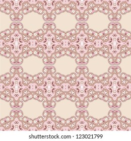 Seamless ornamental lace flower pattern