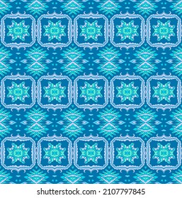 Nahtlose, ornamensfarbene, blaue Vektorstruktur 