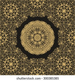 Seamless ornamental laced pattern