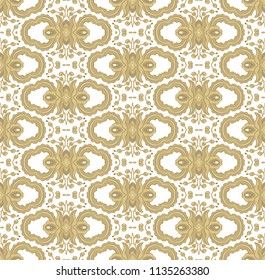 Seamless ornamental laced vector golden texture