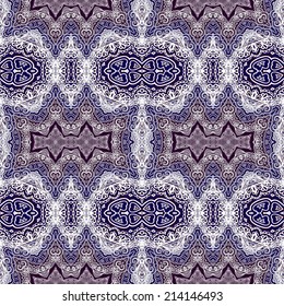 Seamless ornamental laced vector pattern,  Christmas decoration, oriental style