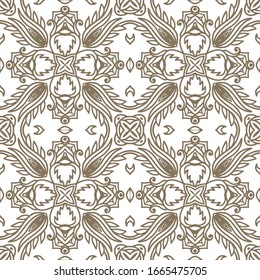 Seamless  ornamental laced  vector  texture on white background