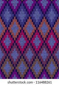 Seamless Ornamental Male Style Knitted Vector Pattern