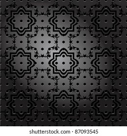 Seamless ornamental metal plate vector