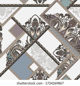seamless ornamental paisley abstract pattern. seamless paisley background
