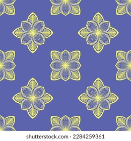 Seamless ornamental pattern of abstarct lacy elements. Vector surface design. 