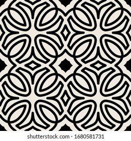 Seamless ornamental pattern. Abstract background. Curved elegant lines and scrolls forming abstract floral ornament. Seamless pattern for tile, background, wallpaper, textile printing, wrapper, etc.