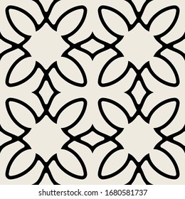 Seamless ornamental pattern. Abstract background. Curved elegant lines and scrolls forming abstract floral ornament. Seamless pattern for tile, background, wallpaper, textile printing, wrapper, etc.